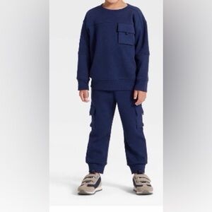 Cat & Jack Navy Blue Toddler Sweatshirt and Jogger Set